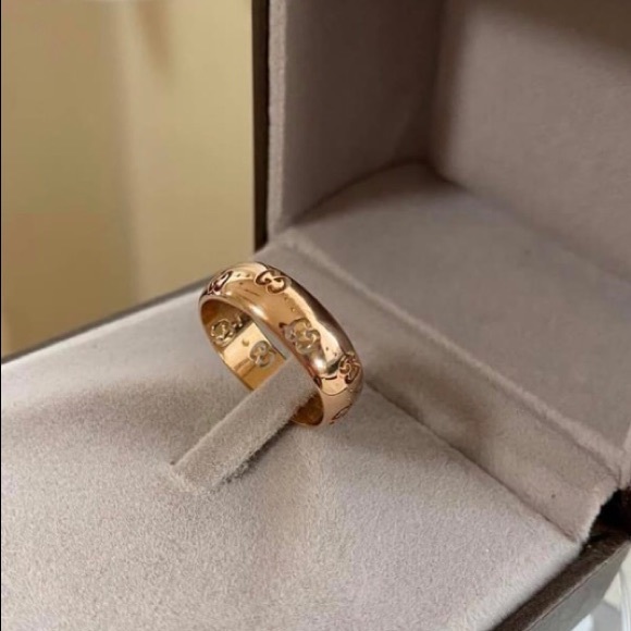 GUCCI GG 18KT GOLD RING STAMPED AU 750 SIZE 7 US - Picture 7 of 8